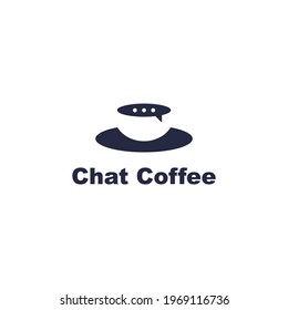 Diseño del logo de la copa de café y de la burbuja