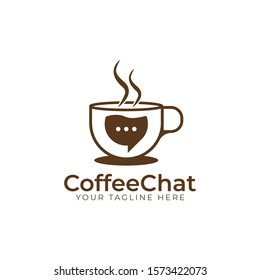 coffee talk chat bubble mug logo vector download