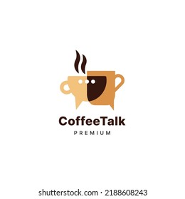 Coffee talk chat bubble social logo design