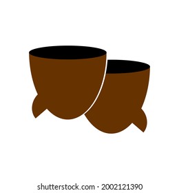 coffee talk chat buble logo vector icon illustration