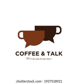 Coffee Talk Chat Logo Icon Design