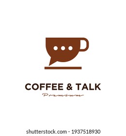 coffee talk chat logo icon design