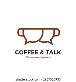 coffee talk chat logo icon design