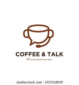 Coffee Talk Chat Logo Icon Design