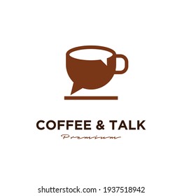 Coffee Talk Chat Logo Icon Design