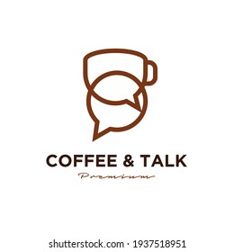 coffee talk chat logo icon design