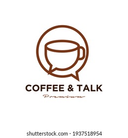 coffee talk chat logo icon design