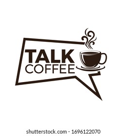 coffee talk and chat logo vector illustration