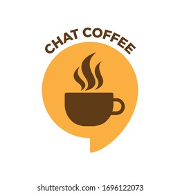 ilustración vectorial de la charla de café y del logotipo de chat