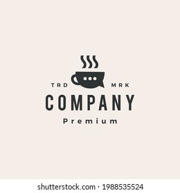 coffee talk chat social hipster vintage logo vector icon illustration