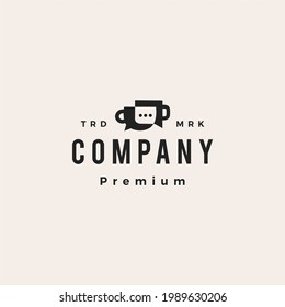 coffee talk chat social hipster vintage logo vector icon illustration