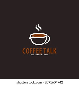 Coffee talk logo. Cafe and coffee shop logo icon. Vector illustration template design