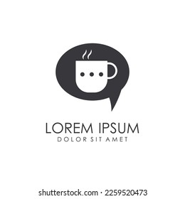 Coffee Talk Logo Design. Coffee Talk Creative Illustration Logo For Coffee Shop Business.