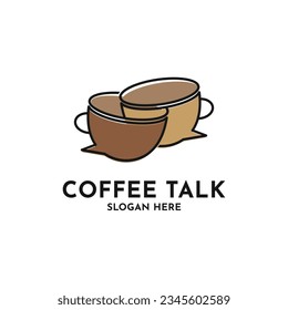 Coffee talk logo design creative idea