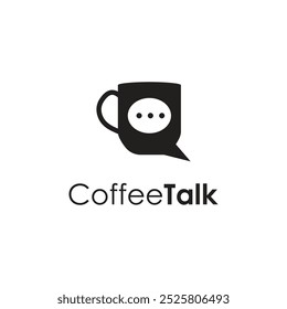 Coffee Talk Logo Design. Coffee Talk Creative Illustration Logo For Coffee Shop Business.