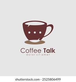 Coffee Talk Logo Design. Coffee Talk Creative Illustration Logo For Coffee Shop Business.