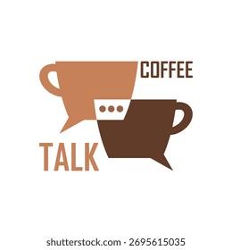 Coffee Talk Logo Design isolated on white background