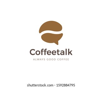 Coffee talk logo design. Coffee shop logo design template. Coffee house vector logotype