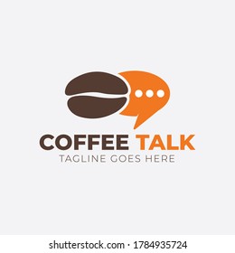 Coffee Talk Logo Design Template. Creative Concept for Coffeeshop Business.