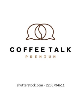 Plantilla de diseño de logotipo de charla de café. Concepto creativo para negocios de cafetería.