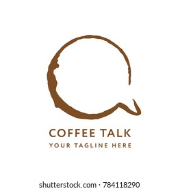 Coffee Talk Logo Design Template. Creative Concept for Coffeeshop Business.