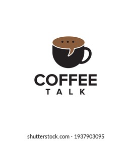 Coffee Talk Logo Design Vector Template