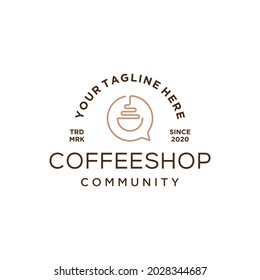 Coffee Talk Logo Design vector icon illustration