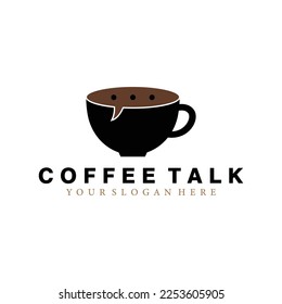 Coffee talk logo design vector template