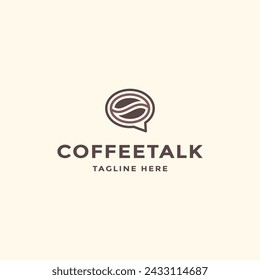 Coffee talk logo icon design template flat vector