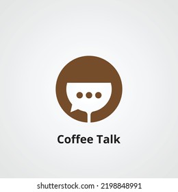 Coffee Talk Logo Icon Vector Element.