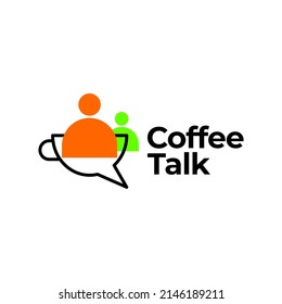 Coffee talk logo symbol or icon template