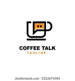Coffee talk logo symbol vector.