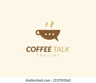 plantilla de logotipo de charla de café, logotipo de taza de chat