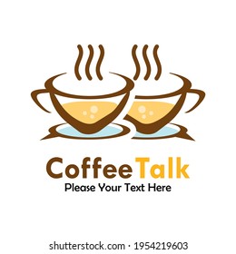 Coffee talk logo template illustration