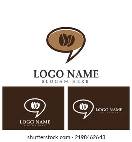 coffee talk logo vector icon illustration