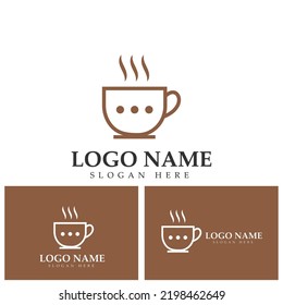 coffee talk logo vector icon illustration