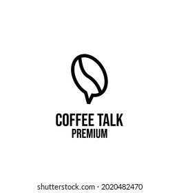 coffee talk simple black logo design isolated background