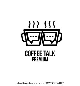 coffee talk simple black logo design isolated background