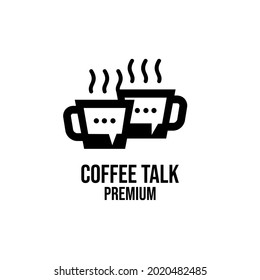 coffee talk simple black logo design isolated background