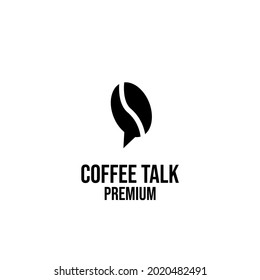 coffee talk simple black logo design isolated background