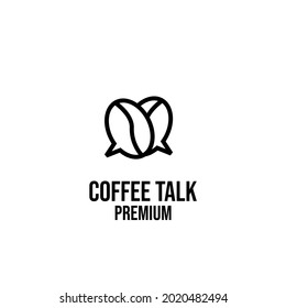 coffee talk simple black logo design isolated background