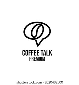 coffee talk simple black logo design isolated background