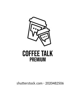 coffee talk simple black logo design isolated background