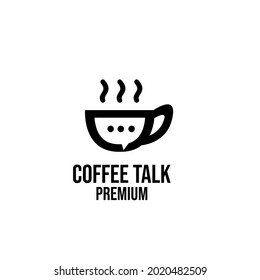 coffee talk simple black logo design isolated background