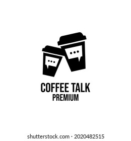 coffee talk simple black logo design isolated background