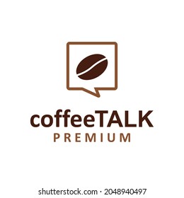 coffee talk-coffee chat. mug-cup logo vector icon illustration
