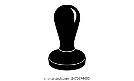 Coffee Tamper, black isolated silhouette