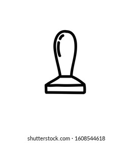 coffee tamper doodle icon, vector illustration