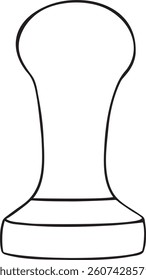 Coffee tamper outline vector illustration Black and white line art Minimalist hand drawn design