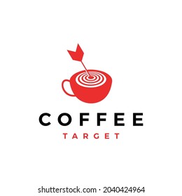 coffee target arrow logo vector icon illustration